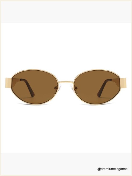 Retro Oval Sunglasses UV400 Protection Full Frame Metal Sunglasses
